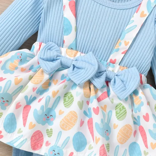 Vista 145 de Unutiylo Ropa de bebé recién nacida prematura con tirantes, traje de otoño e invierno, traje de manga larga con volantes