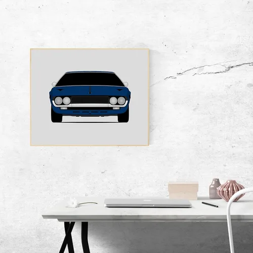 Vista 8 de Custom Car Posters Handmade Poster compatible with Lamborghini Espada (1968-1978) Print Wall Art Décor - 8x10 Satin Print (Unframed)