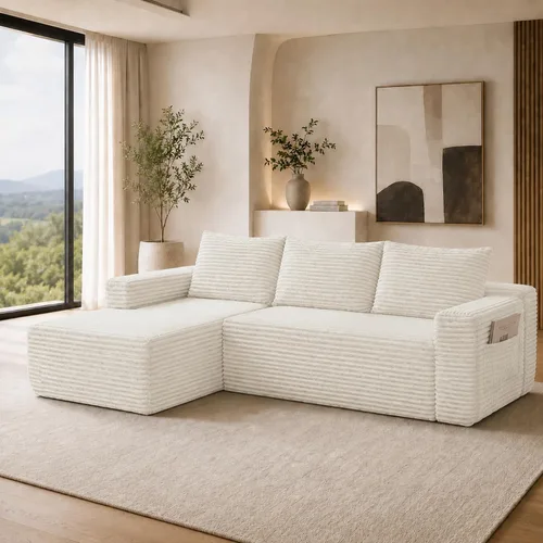 Vista 11 de Sofá deshuesado de 96 pulgadas, sofá modular en forma de L, color negro