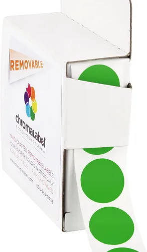 Vista 14 de ChromaLabel Puntos adhesivos extraíbles, 3/4 pulgadas amarillo, 1000/caja