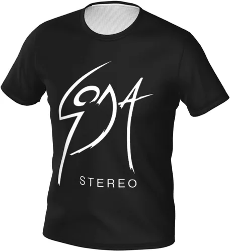 Vista 2 de Soda Stereo Logo T Shirt Men's Summer Tee Casual Short Sleeve 3D Print T-Shirts