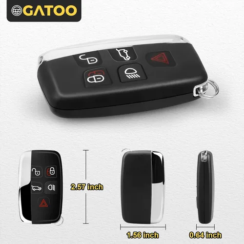 Vista 5 de Llavero inteligente compatible con Land Rover LR2 LR4 2012-2016, Range Rover Sport Evoque 2012 2013 2014 2015 2016 2017 reemplazo de control remoto