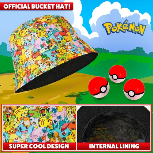 Vista 3 de Pokemon Gorra de béisbol para niños y niñas, unisex, Pikachu, correa ajustable, accesorios de verano