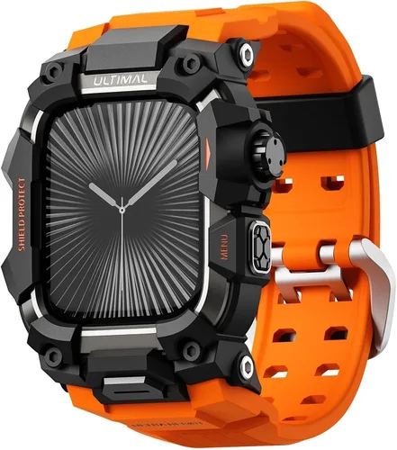 Vista 19 de ULTIMAL Funda Resistente con Correa para Apple Watch 44mm, Compatible con Apple Watch Series SE 3/SE 2/SE Generation/6/5/4, Funda Táctica Antigolpes
