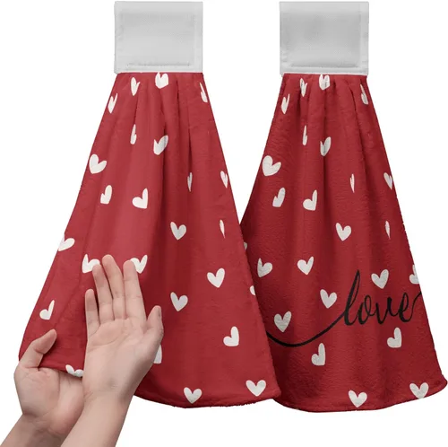 Vista 62 de Honey Bee - Juego de 2 toallas colgantes de cocina de verano con lunares y lazo para colgar, toallas de cocina de granja amarillas, suaves