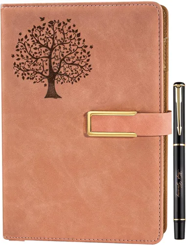 Vista 20 de Fanery sue Tree of Life - Diario de escritura recargable para mujeres y hombres, cuaderno de tapa dura de piel sintética, A5, rayado universitario