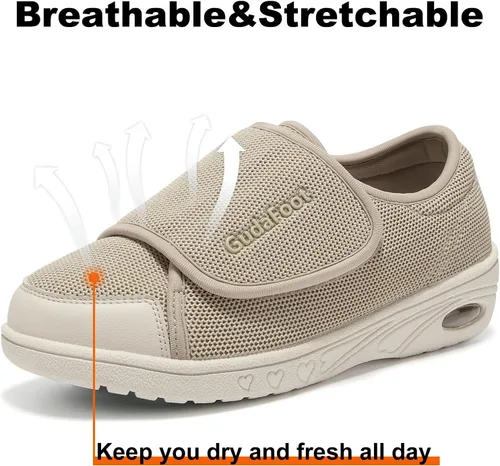 Vista 5 de Zapatos para diabéticos para mujer, fáciles de poner con ajuste ligero para edema, fascitis plantar, juanetes, artritis, neuropatía, ancho amplio