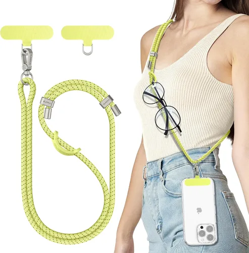 Vista 24 de SURPHY Cordón para teléfono, correa cruzada ajustable para teléfono con 2 pestañas de amarre para teléfono celular, hebillas de metal de alta