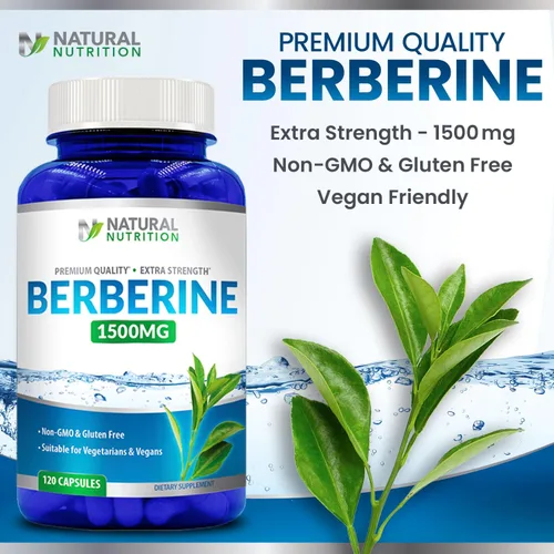 Vista 4 de Vitamina natural extra fuerte berberina HCL 1500 mg 120 cápsulas sin gluten sin OMG