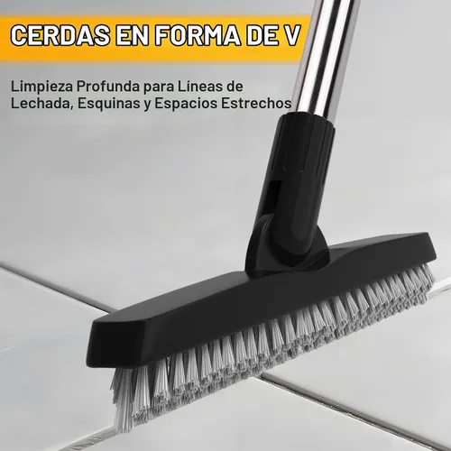 Vista 3 de 2 Pack Cepillo para lechada con mango largo, cepillo giratorio para limpieza de líneas de lechada - Cepillo limpiador de lechada con mango duradero