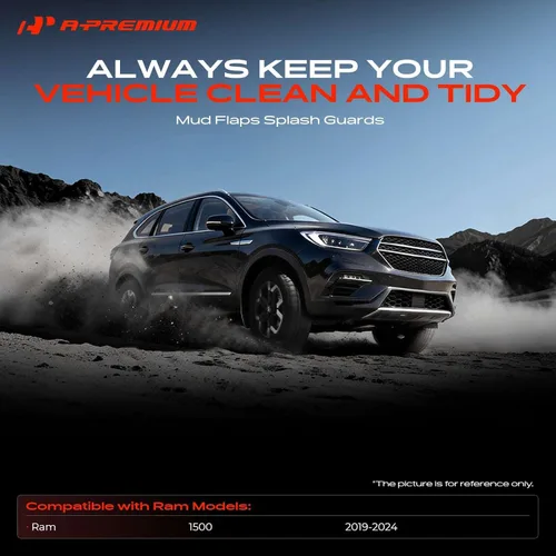 Vista 2 de A-Premium Aletas de barro compatibles con Ram 1500 2019-2024, no requiere perforación, protectores de lodo con accesorios de hardware, juego de 4