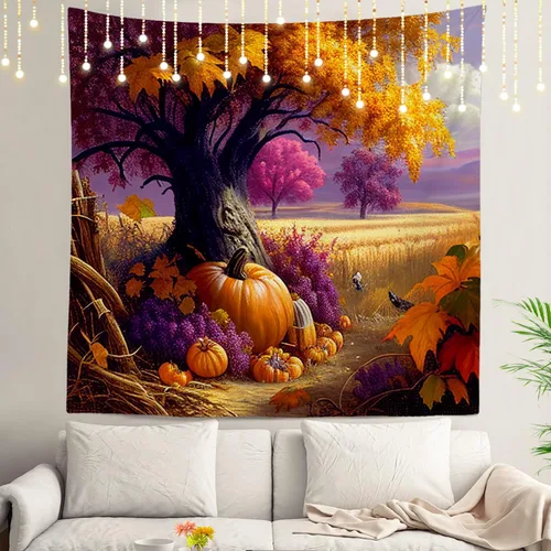 Vista 91 de Shrahala Modern Abstract Artwork Wall Tapestry, Orange Black Beige Wall Hanging Large Tapestry Decoration Polyester Fiber White Hem Around for Dorm