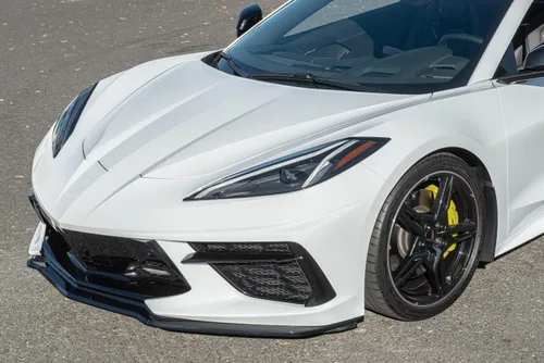 Vista 11 de Repuesto para Chevrolet Corvette C8 2020 Divisor de labio inferior de parachoques delantero estilo GM Z51 (plástico ABS, negro brillante)
