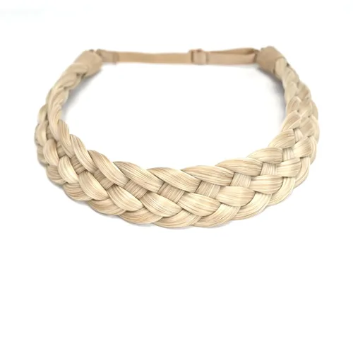 Vista 29 de Diadema de pelo sintético de 5 hebras trenzadas, clásicas, gruesas, anchas, trenzadas, elásticas, multicolor, accesorios de belleza para el cabello