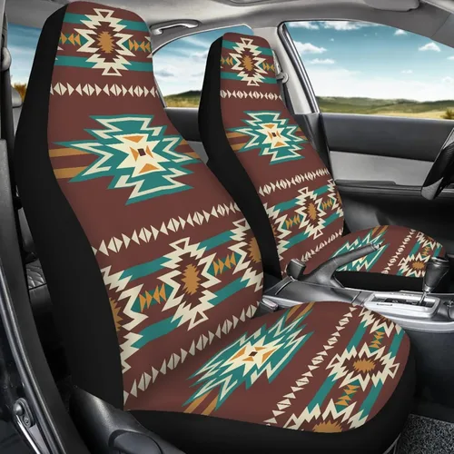 Vista 3 de CLOHOMIN Funda de asiento delantero con estampado de nativos americanos del suroeste para automóvil, SUV, camión, navajo, indio, tribal, geometría
