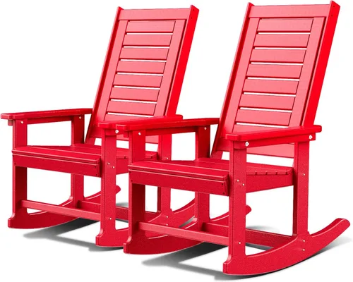 Vista 17 de GREENVINES Oversized Outdoor Rocking Chair, HDPE Rocker, Aqua