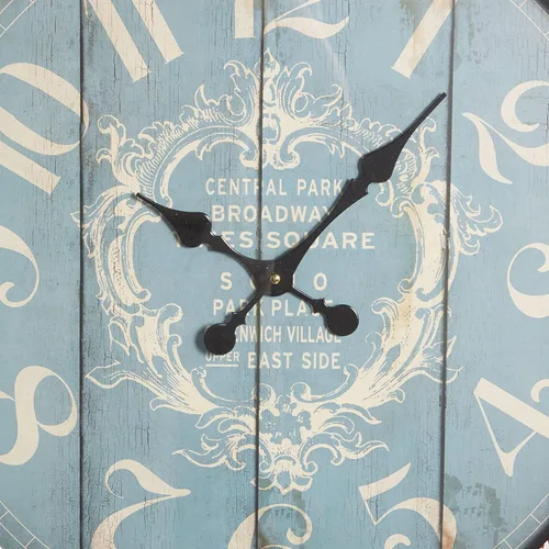 Vista 5 de Deco 79 Reloj de pared de metal con acento de cuerda, 25" x 2" x 25", azul