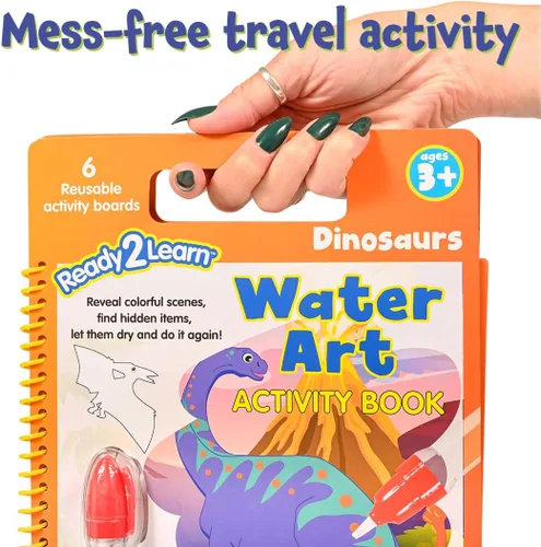 Vista 8 de Libro de Actividades de Arte con Agua Ready 2 Learn Dinosaurios 6 Escenas Sin Desorden Libro de Colorear con Agua Reutilizable Aprende
