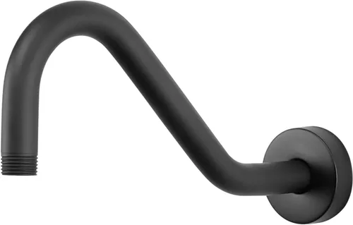 Vista 12 de NearMoon Brazo de extensión de ducha en forma de J, extensor de altura de cabezal de ducha de acero inoxidable con brida, diseño de tubo elevador