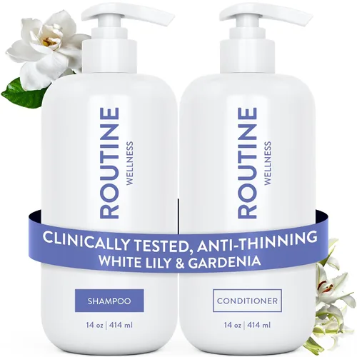 Vista 28 de Routine Wellness Set de champú y acondicionador antiadelgazamiento para el cabello adelgazante, bloqueador de biotina DHT para mujeres y hombres