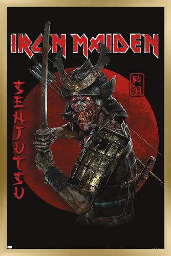 Vista 14 de Trends International Iron Maiden - Póster de pared Senjutsu, 14.72 x 22.37 pulgadas, versión enmarcada de madera de granero Versión enmarcada