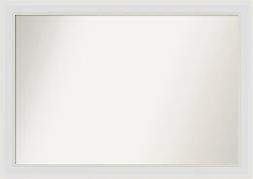 Vista 82 de Amanti Art Espejo de baño blanco para sobre el fregadero, 24 x 26 pulgadas, espejo rectangular blanco y blanco, marco de madera contemporáneo