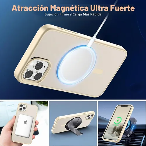 Vista 5 de SUPFINE - Funda magnética para iPhone 11 Pro Max, color blanco antiguo