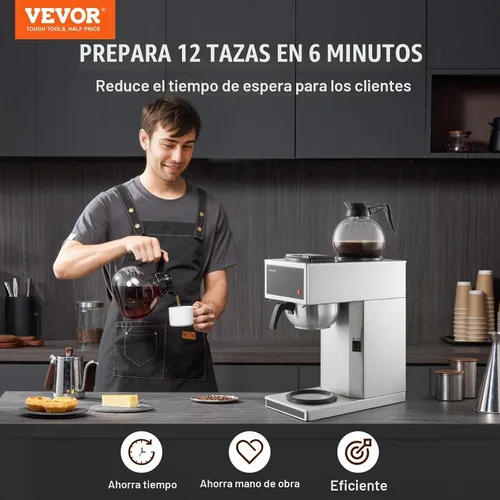 Vista 2 de VEVOR Cafetera comercial del goteo 12 tazas estilo del goteo de la máquina