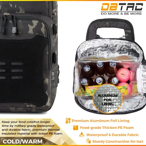 Vista 4 de DBTAC Mochila táctica para el almuerzo, enfriador de almuerzo grande para hombres y mujeres Mochila enfriadora aislada para el trabajo, picnic