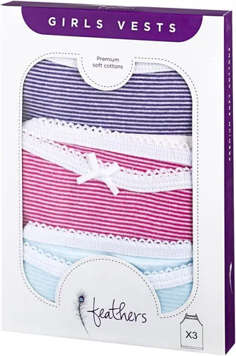Vista 2 de Feathers Camisetas para niñas y niños pequeños - Camisolas para niños - Algodón súper suave, Multi (Multi Stripe)