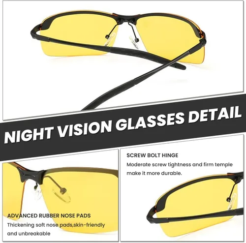 Vista 5 de GYU Gafas de sol, gafas de conducción, gafas de visión nocturna, gafas nocturnas, Amarillo