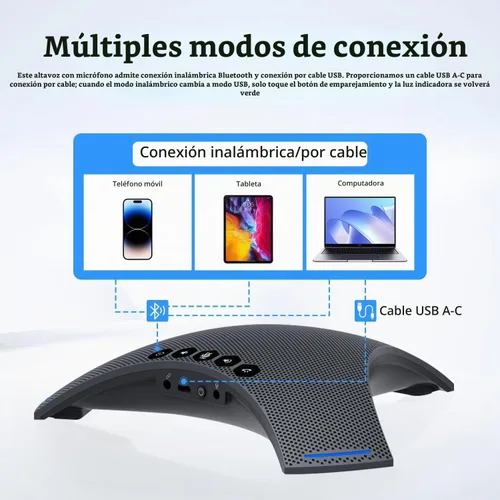 Vista 5 de TOALLIN S68 - Altavoz, micrófonos inalámbricos para conferencias con altavoz