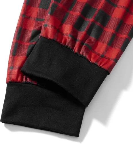 Vista 5 de Awoscut Pijamas de Navidad para la familia, conjunto de pijamas a juego con pantalones de rayas de Navidad para niños, mujeres y hombres