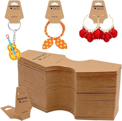 Vista 11 de 100 piezas de collares para tarjetas de exhibición, joyas, pulseras, aretes, llavero, anillos, bandas para el cabello, proyectos de manualidades