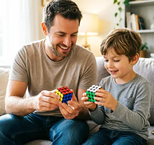 Vista 6 de AMAZA Cubo de velocidad 3x3 negro 3x3x3 rompecabezas de cubo mágico de velocidad Fidget Juguetes Táctil Cubo especial Puzzle Touch Twist Patch