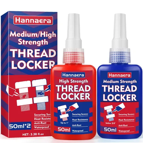 Vista 7 de Hannaera - Adhesivo de fijación de roscas de fuerza media 8.45 Fl oz/250 ml, para tuercas, pernos, sujetadores y metales, adhesivo azul para evitar