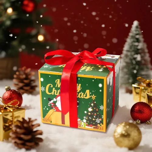 Vista 3 de Caja de dinero para regalo en efectivo con mecanismo de tirar, caja de regalo de dinero de Feliz Navidad, caja de regalo sorpresa con mecanismo