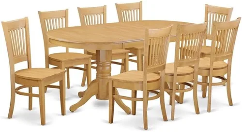 Vista 15 de East West Furniture VANC5-ESP-C - Juego de mesa de comedor de 5 piezas para 4 personas, incluye una mesa de cocina ovalada con hojas de mariposa y 4