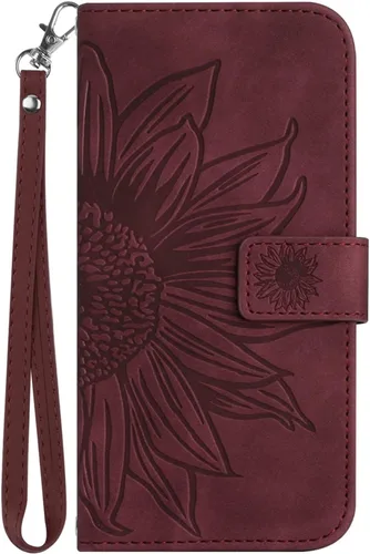 Vista 14 de XYX Wallet Case Compatible with Honor X7, Emboss Half Flower Floral PU Leather Flip Protective Case with Wrist Strap Kickstand for Honor X7, Deep