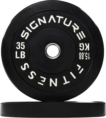 Vista 20 de Juego de placas olímpicas de amortiguación Fitvids, placas de peso de 2" para entrenamiento de fuerza y levantamiento de pesas, París o juego