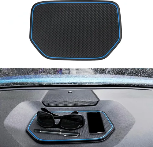 Vista 12 de Tapete de cubierta de tablero para Toyota Tundra accesorios 2014 2015 2016 2017 2018 2019 2020 2021 material de silicona interior almohadilla Negro