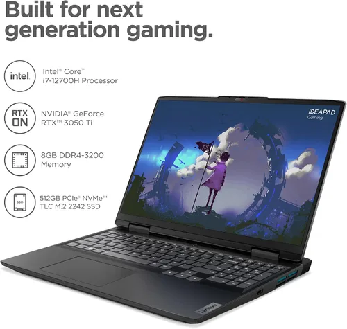 Vista 3 de Lenovo IdeaPad Gaming 3i - 2022 - Laptop para juegos diarios - Gráficos NVIDIA GeForce RTX 3050Ti - Pantalla FHD de 15.6 pulgadas - Memoria de 8 GB