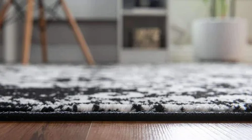 Vista 5 de Unique Loom Portland Collection - Alfombra central (2 pies 2 pulgadas x 3 pies 1 pulgada, rectangular, negro y blanco/negro)