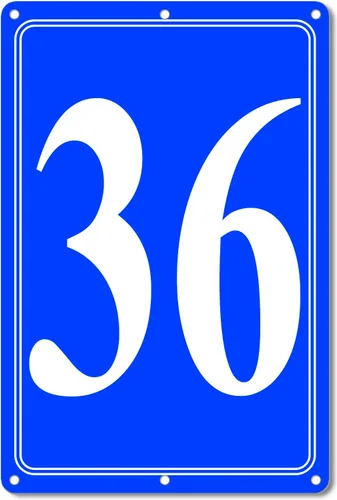 Vista 23 de Premium Aluminum Number Signs, Metal 12" X 8" Blue Numbered Sign Outdoor for Parking Lots, Floor, Dock, Court, Aisle, Field, High Visibility, No