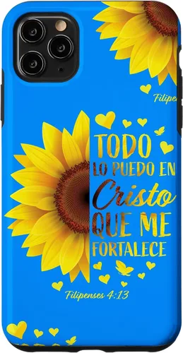 Vista 13 de Cristiano Español Regalo Mujeres Religioso Versículo de la Biblia Girasol Funda para iPhone 17