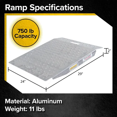 Vista 3 de Guardian Rampa de Almacenamiento de Cobertizo de Aluminio - Cortacésped ATV Carrito de Golf Paisajismo, Capacidad de 750 lb. con Tracción de Placa