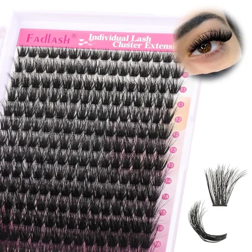 Vista 13 de Extensiones de pestañas individuales de 120 unidades, racimos de pestañas con rizado D, bandeja de longitud mixta, extensiones de pestañas
