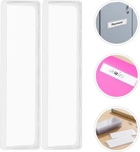 Vista 8 de 100pcs Self Adhesive Label Holders, Top Open Writable PVC Pockets