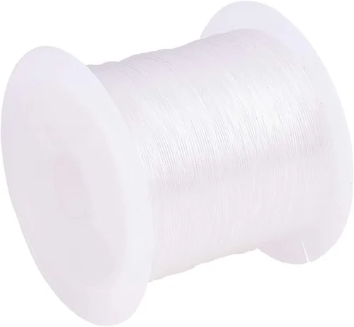 Vista 10 de Pandahall - 1 rollo de alambre transparente de hilo de nylon para pesca, color blanco.