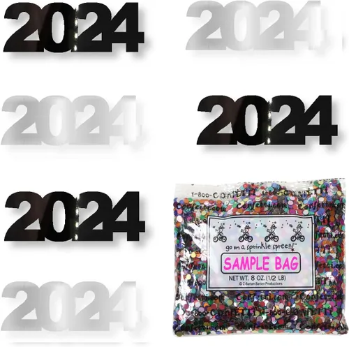 Vista 55 de Confetti Year 2024 Negro, Azul Royal Combo - 2 bolsas de media onza (1 oz)